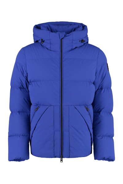 Shop Woolrich Sierra Supreme Hooded Nylon Down Jacket In Blue