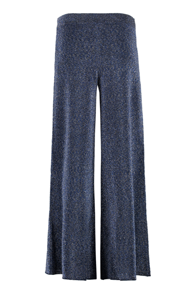 Shop Missoni Wool Blend Trousers In Blue