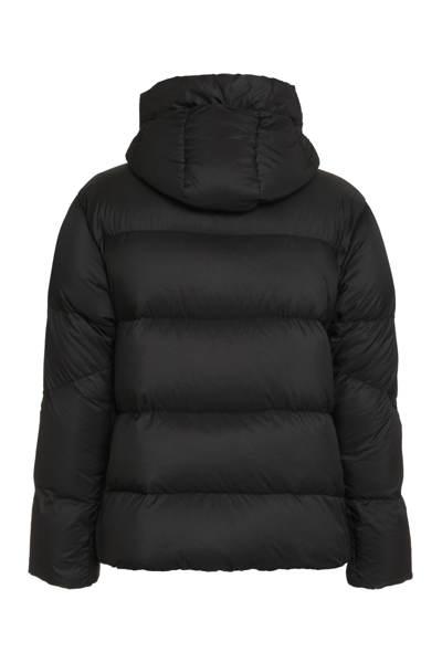 Shop Ten C Hooded Nylon Down Jacket In Black