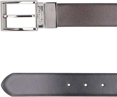 Shop Canali Reversible Leather Belt In Brown
