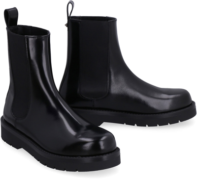 Shop Valentino Garavani - Leather Chelsea Boots In Black