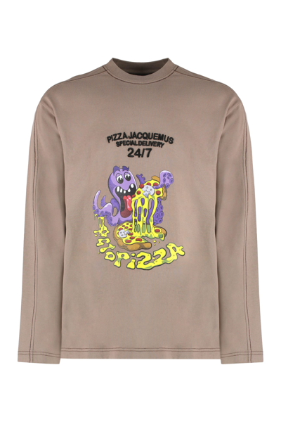 Shop Jacquemus Octopizza Long Sleeve T-shirt In Brown
