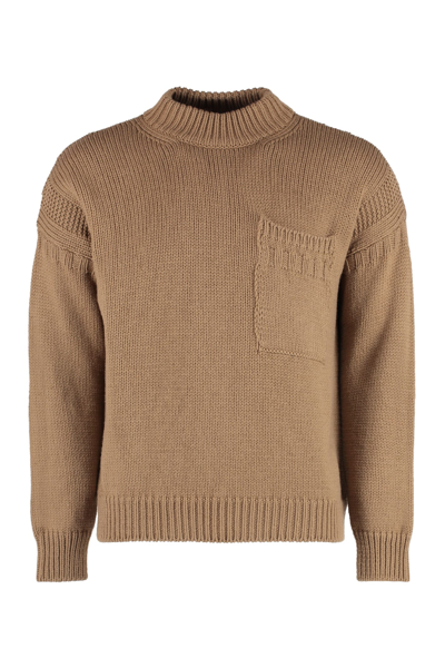 Ten C Oversized Camel-coloured Wool Sweater In Camel
