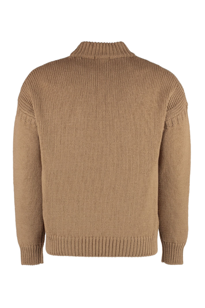Ten C Oversized Camel-coloured Wool Sweater In Camel