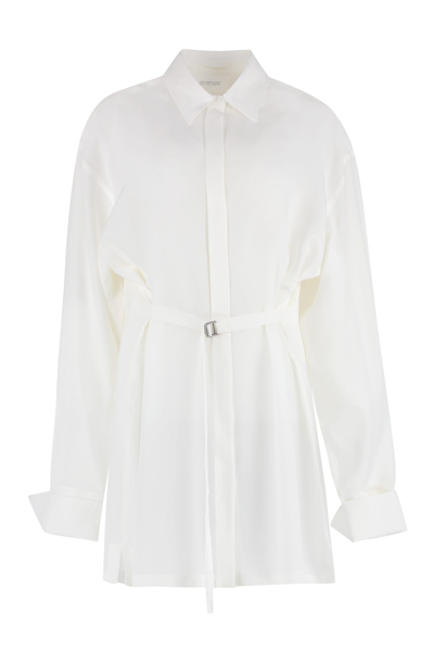 Shop Sportmax Linz Silk Shirt In White
