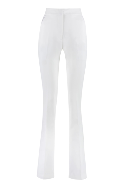 Shop Genny Flared Stretch-cady Trousers In White