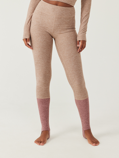 Shop Outdoor Voices Cloudknit Stirrup Leggings In Mocha/deep Taupe