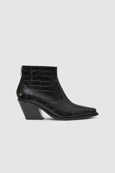 Shop Anine Bing Tania Boots In Black Embossed