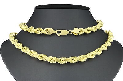 Pre-owned Nuragold 10k Yellow Gold Solid Mens 8mm Diamond Cut Rope Chain Necklace Italian Made 28"