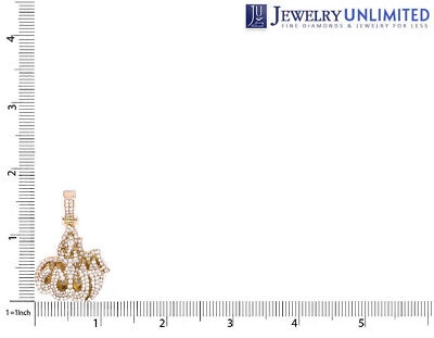 Pre-owned Jewelry Unlimited Allah 5 1/2 Ct Real Diamond Pendant Yellow Gold 1.8" In G-h