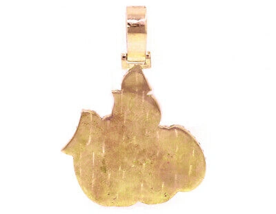 Pre-owned Jewelry Unlimited Allah 5 1/2 Ct Real Diamond Pendant Yellow Gold 1.8" In G-h