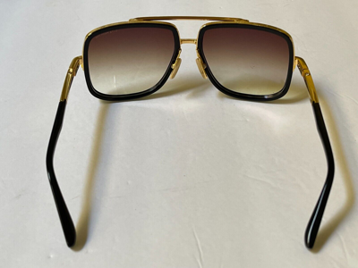 Pre-owned Dita Mach-one Drx2030b-59 Black/gold Sunglasses Gradient Lens 59-17-127 In Brown
