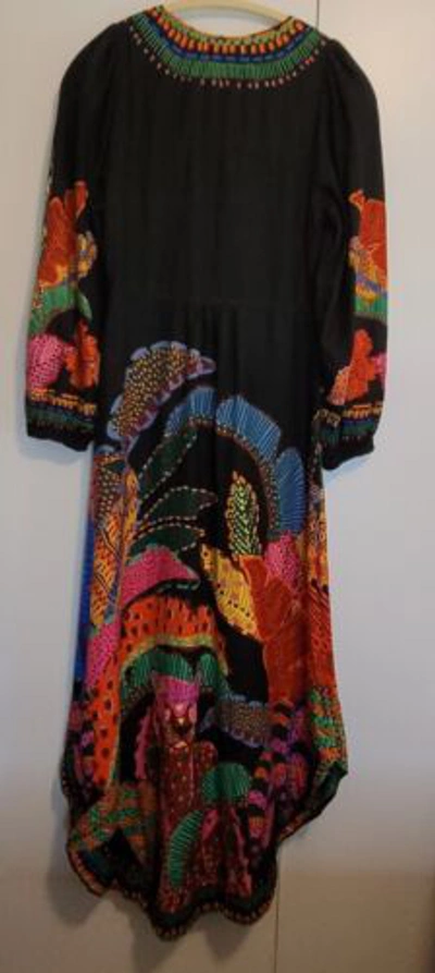 Pre-owned Farm Rio Women's Black Cool Leopards Maxi Dress Size Xsmall Bohotropical