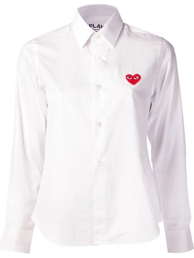 Comme Des Garçons Play Comme Des Garcons Play White Heart Patch Shirt