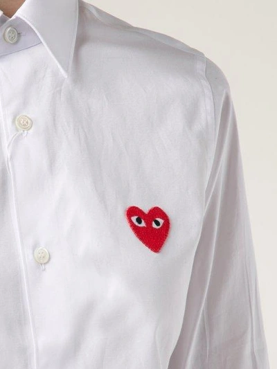 Shop Comme Des Garçons Play Embroidered Heart Shirt