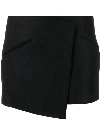 Shop Khaite Asymmetric Mini Skirt In Black