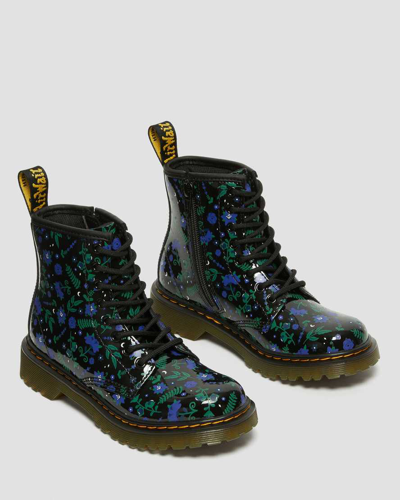 Shop Dr. Martens' Junior's 1460 Mystic Floral Patent Lace Up Boots In Black