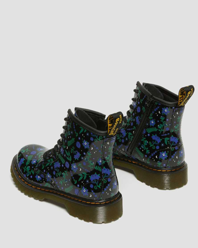 Shop Dr. Martens' Junior's 1460 Mystic Floral Patent Lace Up Boots In Black