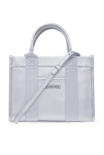 Shop Balenciaga Hardware Logo Print Xs Shopper Bag In Grey