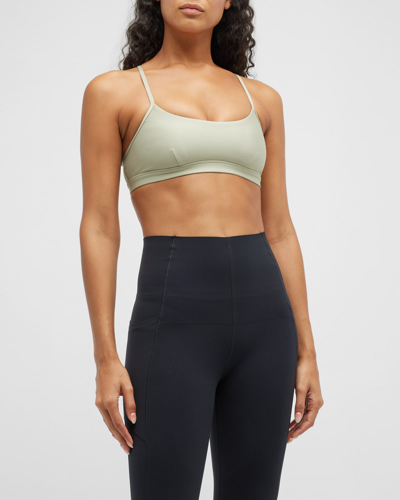 Shop Alo Yoga Airlift Intrigue Low-impact Sports Bra In Limestone