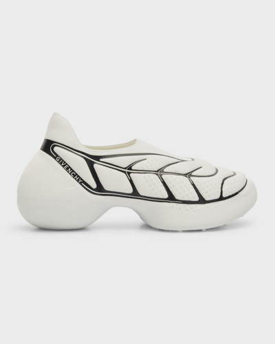 Shop Givenchy Men's Tk-360 Slip-on Knit Sneakers In White/black