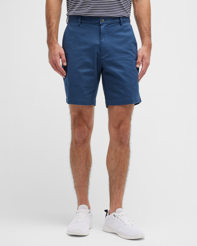 Shop Peter Millar Men's Pilot Flat Front Shorts In Washed Nav