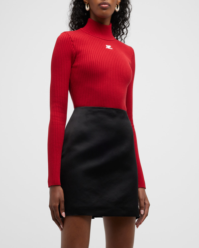 Courrèges Courreges Women Red Viscose Blend Sweater In Noir