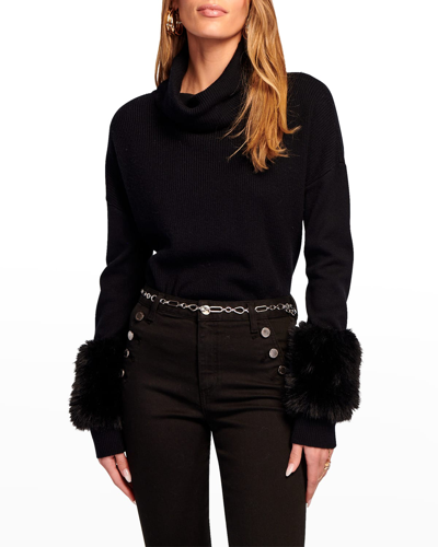 Shop Ramy Brook Sistene Turtleneck Sweater In Black