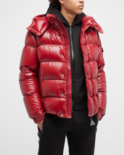 Shop Moncler Men's  Maya Jacket In Berry Red