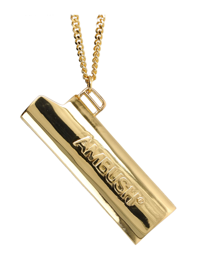 Shop Ambush Logo Lighter Case Necklace In Gold