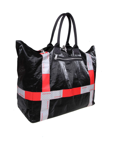 Shop Heron Preston Tote Bag In All-over Print Fabric In Black