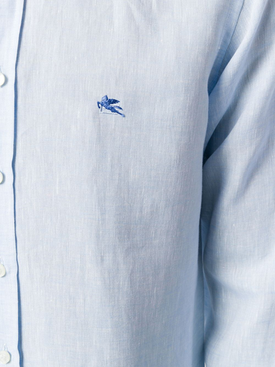 Shop Etro Pegasus Logo Shirt In Blue