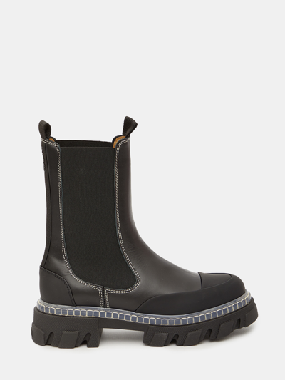 Shop Ganni Chelsea Mid Boots In Black