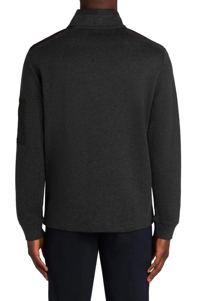 Bugatchi Cotton Blend Quarter Zip Sweater In Graphite