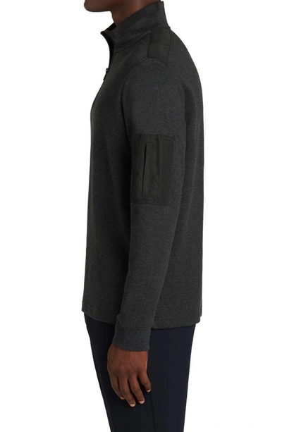 Bugatchi Cotton Blend Quarter Zip Sweater In Graphite