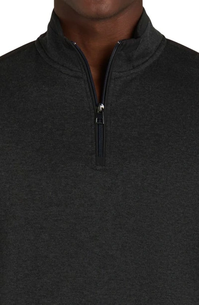 Bugatchi Cotton Blend Quarter Zip Sweater In Graphite