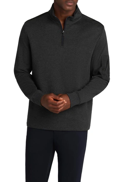 Bugatchi Cotton Blend Quarter Zip Sweater In Graphite