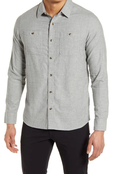Travismathew Hefe Regular Fit Flannel Sport Shirt In Heather Quiet Shade