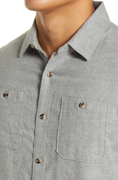 Travismathew Hefe Regular Fit Flannel Sport Shirt In Heather Quiet Shade