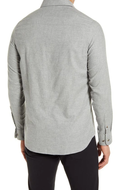 Travismathew Hefe Regular Fit Flannel Sport Shirt In Heather Quiet Shade