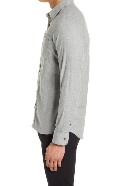 Travismathew Hefe Regular Fit Flannel Sport Shirt In Heather Quiet Shade
