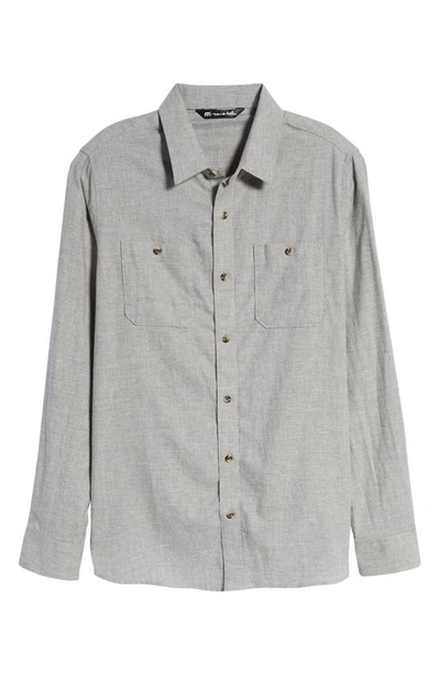 Travismathew Hefe Regular Fit Flannel Sport Shirt In Heather Quiet Shade