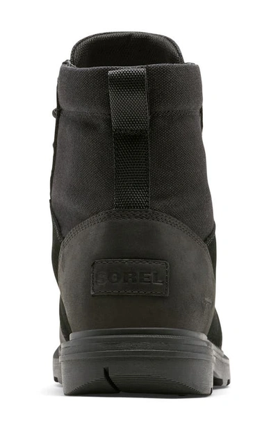 Shop Sorel Carson Six Waterproof Boot In Black/ Dark Stone