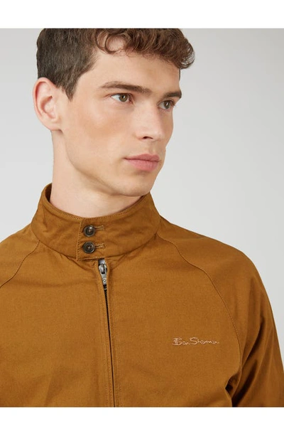 Shop Ben Sherman Signature Harrington Cotton Jacket In Bronze