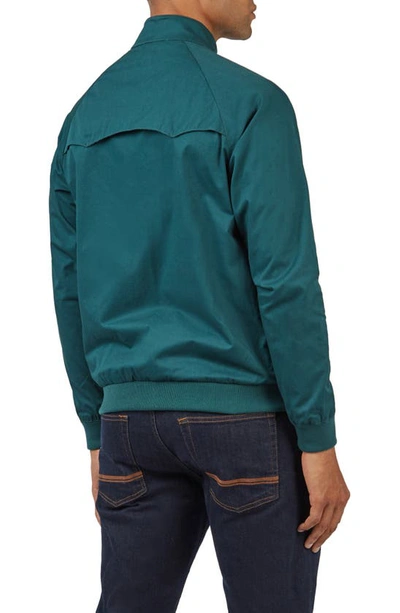 Shop Ben Sherman Signature Harrington Cotton Jacket In Ocean Green