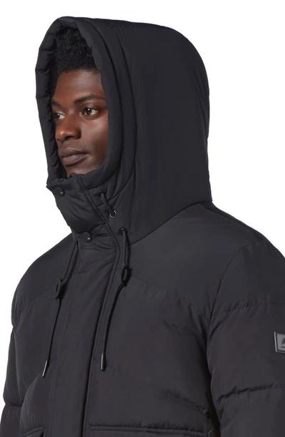 Shop Andrew Marc Ingram Water Resistant Hooded Down Coat In Black