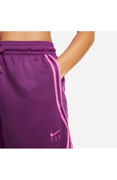 Shop Nike Dri-fit Fly Crossover Basketball Shorts In Viotech/ Pinksicle