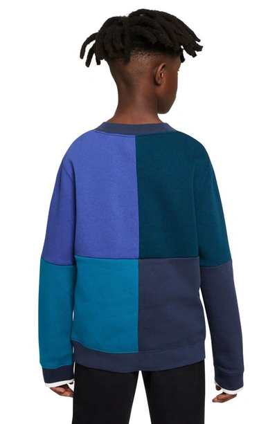 Shop Nike Kids' Sportswear Logo Sweatshirt In Midnight Navy/ Blue