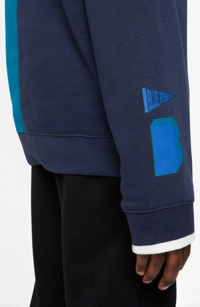 Shop Nike Kids' Sportswear Logo Sweatshirt In Midnight Navy/ Blue