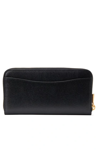 Shop Kate Spade Morgan Embellished Bow Saffiano Leather Wallet In Black